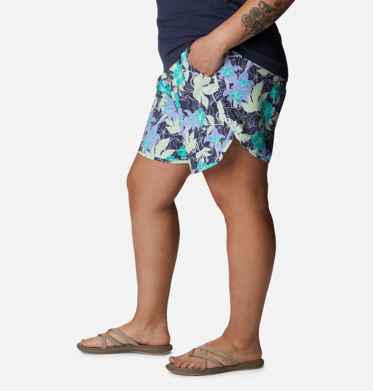 Pantaloni Scurti Columbia Bogata Bay Stretch Printed Dama Flori | Plus Size DPSQ9A178